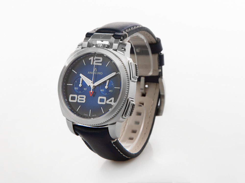 Anonimo Militare Chrono Automatic Watch, Blue, 43,4 mm, AM-1120.01.003 -  Iguana Sell UK