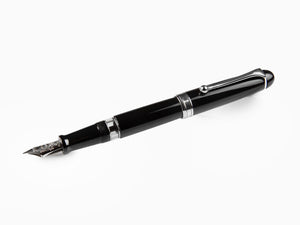 Aurora 88 Big Fountain Pen, Black Resin, Chrome trim, 800C