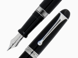 Aurora 88 Big Fountain Pen, Black Resin, Chrome trim, 800C