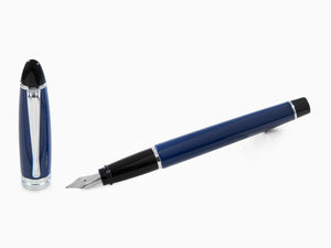 Aurora Ipsilon Fountain Pen, Satin resin, Blue, Rhodium trim, B11-CB