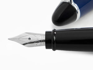 Aurora Ipsilon Fountain Pen, Satin resin, Blue, Rhodium trim, B11-CB