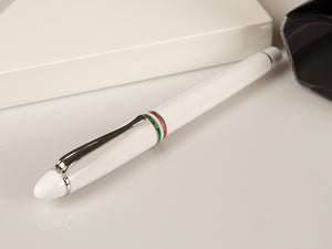 Aurora Ipsilon Italia Fountain Pen, Resin, White, Chrome trim, B17-W