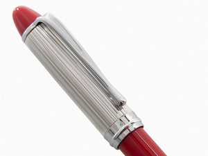 Aurora Ballpoint Pen Ipsilon Sterling Silver & Red Resin - B34CR