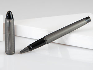 Aurora Ipsilon Full Metal Black Rollerball pen, Ruthenium, B76-RQ