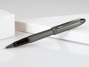 Aurora Ipsilon Full Metal Black Rollerball pen, Ruthenium, B76-RQ