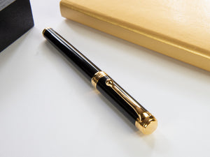 Aurora Talentum Finesse Fountain Pen, Resin, Gold trim, Black, D13-DN