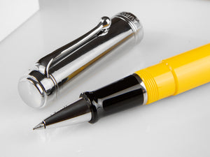 Aurora Talentum Big Rollerball pen, Resin, Yellow, Chrome Trim, D71CY