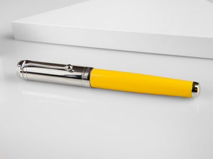 Aurora Talentum Big Rollerball pen, Resin, Yellow, Chrome Trim, D71CY