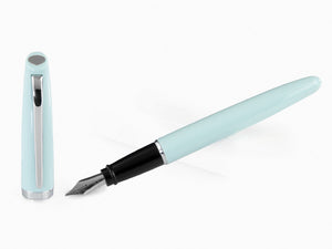 Aurora Style Fountain Pen, Resin, Silver trim, Aquamarine, E12AC