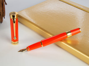 Aurora EDO Fountain Pen, Resin, PVD Gold Trims, Orange, O11-O