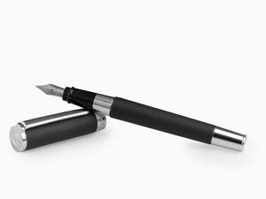 Aurora TU Fountain Pen - Matte Black Resin - Chromed - T10N