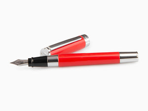 Aurora TU Fountain Pen - Red Resin - Chromed - T11R