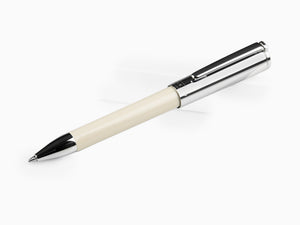 Aurora TU Ballpoint Pen - White Resin and Chromed Cap - T31CW