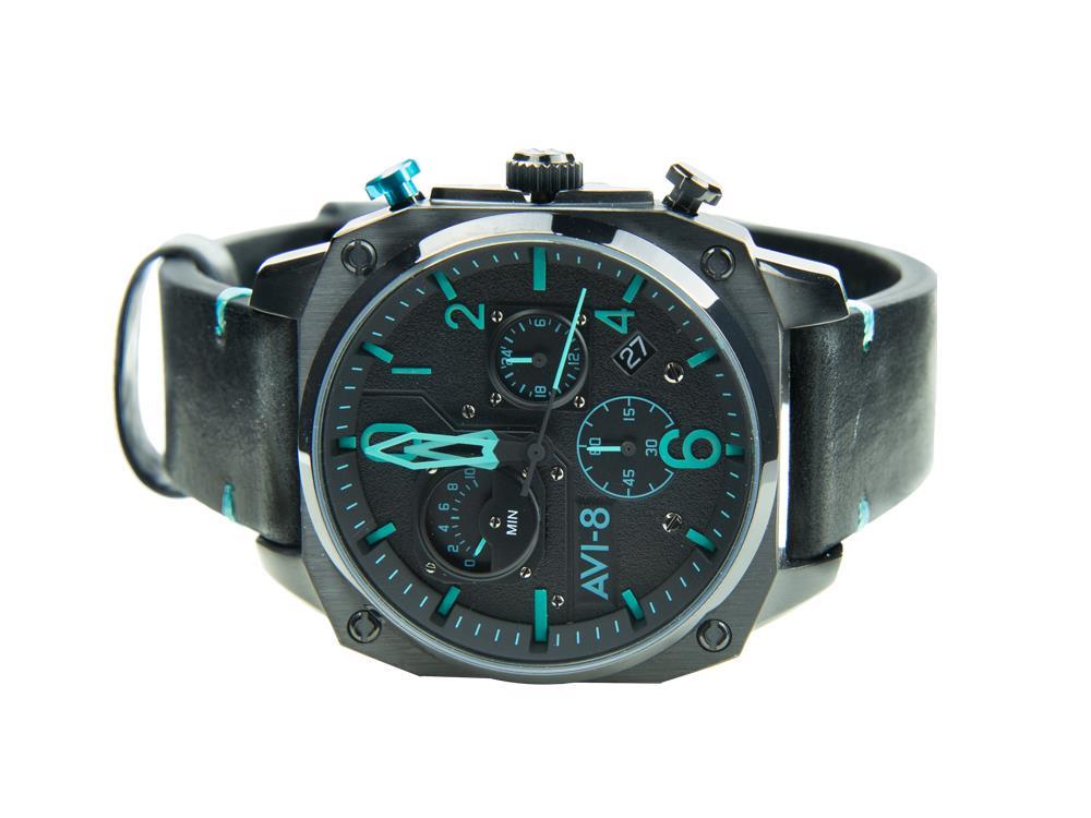 AVI 8 Hawker Hunter Retrograde Edition Quartz Watch Black 45 mm