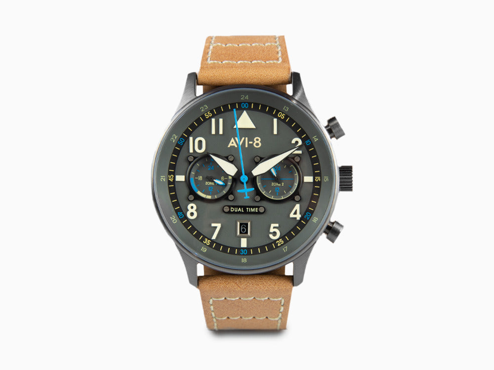 AVI-8 Hawker Hurricane Carey Dual Time Orissa Quartz Watch, 43 mm, AV-4088-04