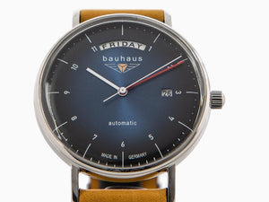 Bauhaus Automatic Watch, Blue, 41 mm, Day and date, 2162-3