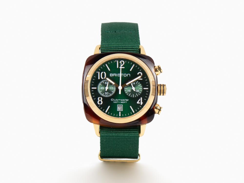 Briston Clubmaster Classic Quartz Watch, Green, 40 mm, 15140