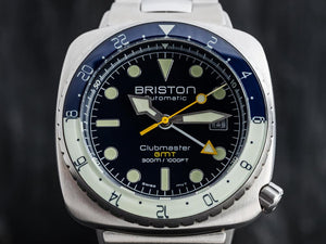 Briston Clubmaster Diver Pro GMT Automatic Watch, Steel, LE 24844.S.GP.15.SB