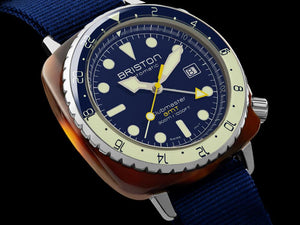 Briston Clubmaster Diver Pro GMT Automatic Watch, Blue, LE, 24844.SA.T.15.NNB