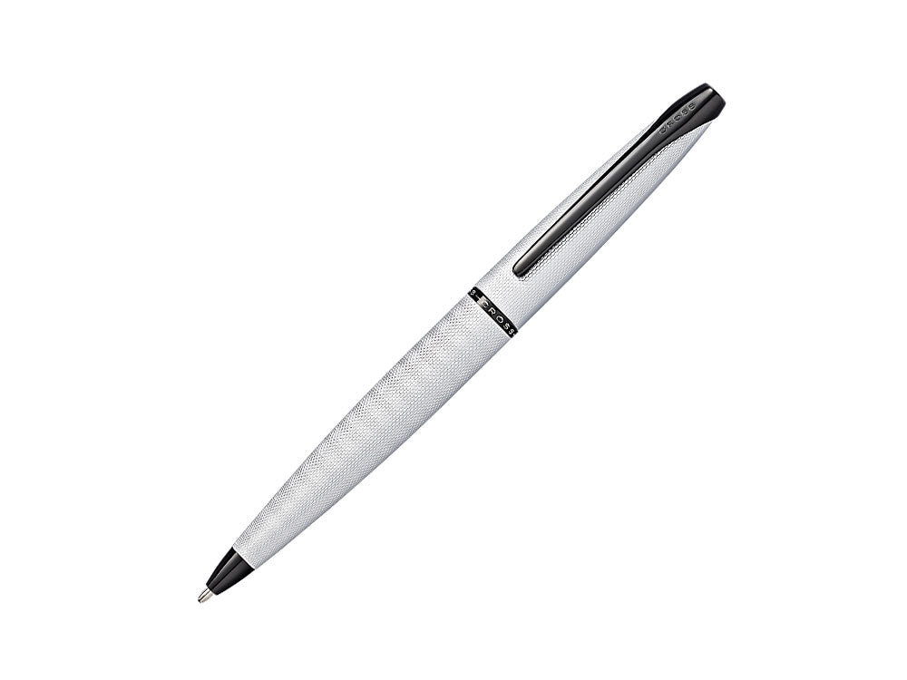 Cross ATX Ballpoint pen, PVD Chrome, Silver, Brushed, Black PVD Trims, 882-43