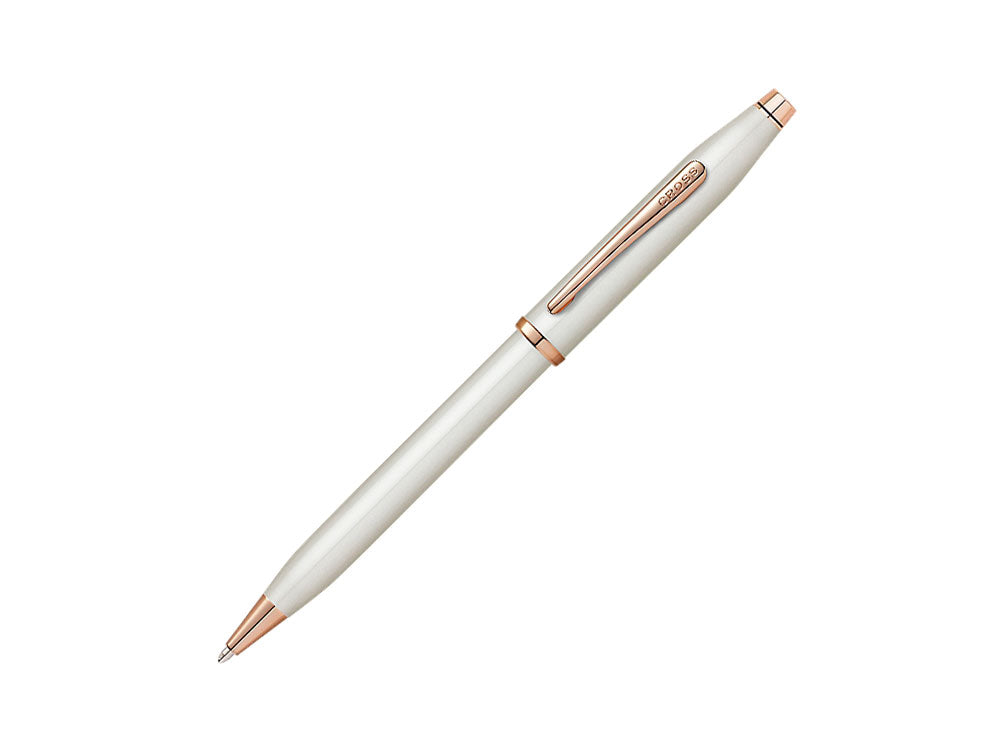 Cross Century II Ballpoint pen, Pearl White Lacquer, Rose Gold PVD, AT0082WG-113