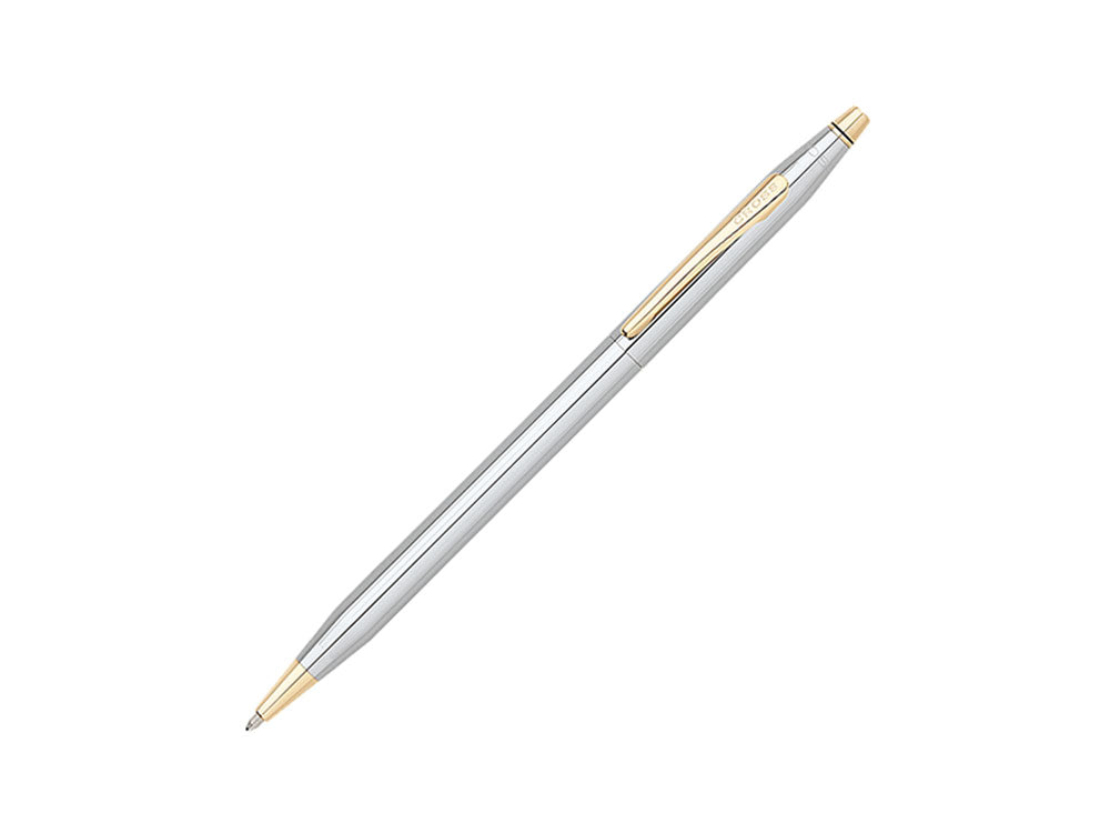 Cross Classic Century Medalist Ballpoint pen, Chrome, Silver, Polished, Ribbed