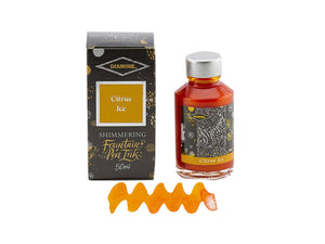 Diamine Shimmering Citrus Ice Ink Bottle, 50ml., Glass