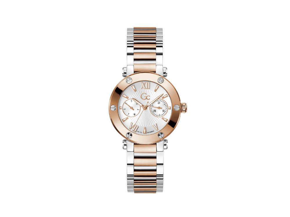 GC Watches GC Aura Quartz Watch, PVD Rose Gold, White, 36 mm, Z48002L1MF