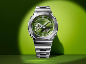 G-SHOCK Casio G-Steel Quartz Watch, Green, 49.3mm × 44.4mm, GM-2110D-3AER