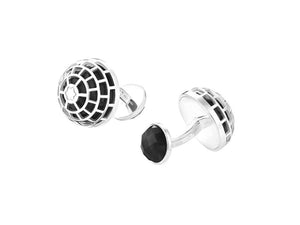 Montblanc Creative Onyx Stone Cufflinks, Silver, Onix, 128399