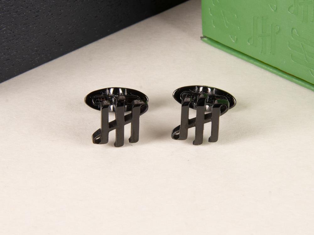 Montegrappa Ambigram Cufflinks, Stainless steel. IP Black, IDA2CLB0