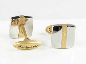 Montegrappa Quadro Cufflinks, Stainless steel, IP Yellow Gold, IDQUCLYS