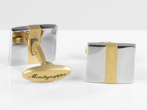 Montegrappa Rettangolo Cufflinks, Stainless steel, IP Yellow Gold, IDRTCLYS