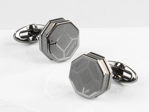 Montegrappa Tripudio Cufflinks, Stainless steel, Gun metal, IDTPCLLL