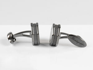 Montegrappa Tripudio Cufflinks, Stainless steel, Gun metal, IDTPCLLL