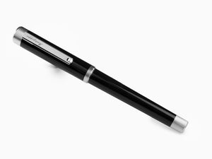 Montegrappa Zero Fountain Pen, Black Resin, Palladium IP, ISZEI-IP