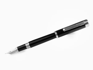 Montegrappa Zero Fountain Pen, Black Resin, Palladium IP, ISZEI-IP