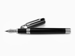 Montegrappa Zero Fountain Pen, Black Resin, Palladium IP, ISZEI-IP