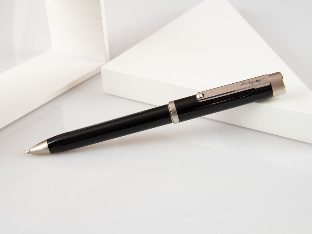 Montegrappa Zero Ballpoint pen, Black Resin, Palladium IP, ISZEIBIP