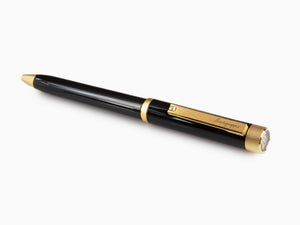 Montegrappa Zero Ballpoint pen, Black Resin, Yellow gold trims, ISZETBBY