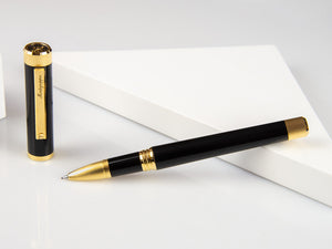 Montegrappa Zero Rollerball pen, Black Resin, Yellow gold trims, ISZETRBY