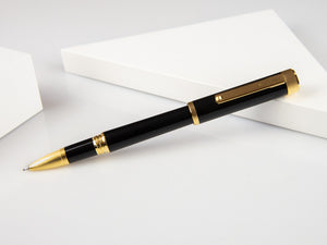 Montegrappa Zero Rollerball pen, Black Resin, Yellow gold trims, ISZETRBY