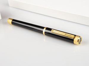 Montegrappa Zero Rollerball pen, Black Resin, Yellow gold trims, ISZETRBY