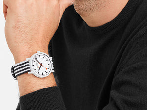 Mondaine SBB Evo2 Quartz Watch, Ecological, White, 41 mm, MS1.41110.LA