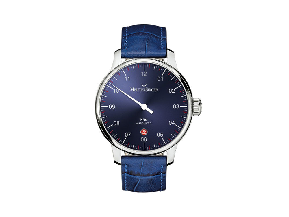 Meistersinger N3 - 40 mm Automatic Watch, Blue, 40mm, Blue, Day, DM908-SG04