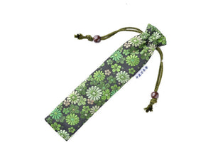 Nakaya Kyoto 'Nishijin-ori' textile Pen pouch for 1 pen Green