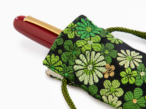 Nakaya Kyoto 'Nishijin-ori' textile Pen pouch for 1 pen Green