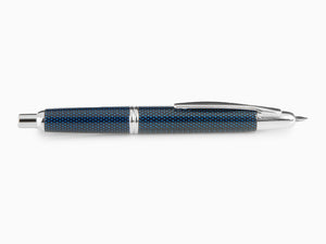 Pilot Capless Vanishing Blue Carbonesque Point Fountain Pen, Chrome