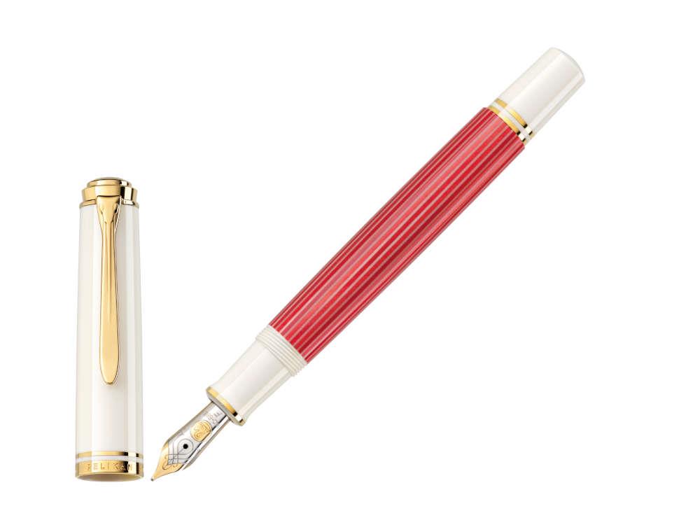 Pelikan M200 Brown Marbled Fountain Pen, Gold trim, 808897 - Iguana Sell