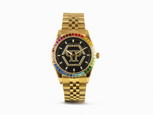 Philipp Plein Date Superlative Lady Quartz Watch, PVD Gold, 38 mm, PW2BA0623